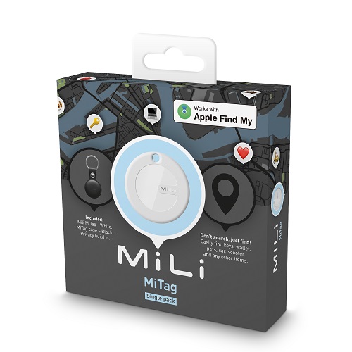 MiTag & Leather case Black 1 Pack
